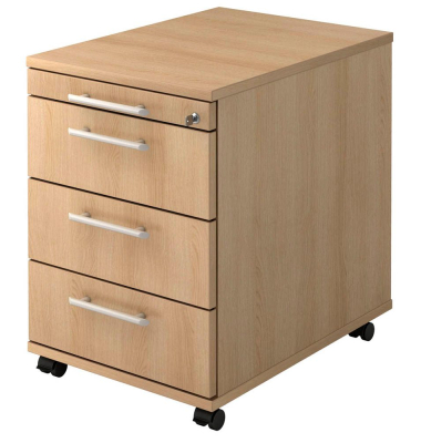 AC30 Rollcontainer eiche 4 Ausz&uuml;ge 42,8 x 58,0 x 59,0 cm