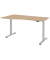 Sitz-Steh-Schreibtisch VXDSM, elektrisch h&ouml;henverstellbar, 63,5-128,5cm (H), 180x100cm (BxT), Trapezform, eiche / silber