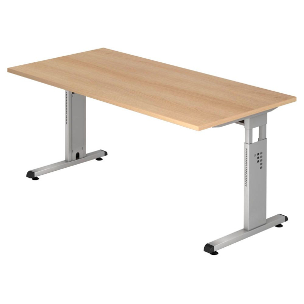4032062164167 - Schreibtisch OS 16 manuell höhenverstellbar 65-85cm (H) 160x80cm (BxT) rechteckig eiche   silber 4032062164167 Hammerbacher