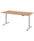Sitz-Steh-Schreibtisch VXDSM, elektrisch h&ouml;henverstellbar, 63,5-128,5cm (H), 200x100cm (BxT), rechteckig, nussbaum / silber