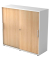 Schiebet&uuml;renschrank V1752/V1753 V1753S/W/E/RE, abschlie&szlig;bar, 3 OH, wei&szlig;/eiche, 120x110x40cm (BxHxT)