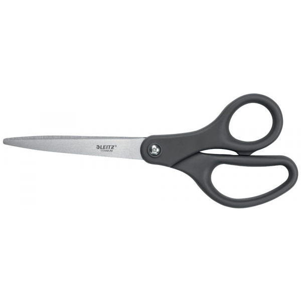 4002432138234 - LEITZ® Schere Titanium 5422 ergonomischer Griff für Links- Rechtshänder geeignet L 205 mm titanbeschichteter Stahl Kunststoff dunkelgrau