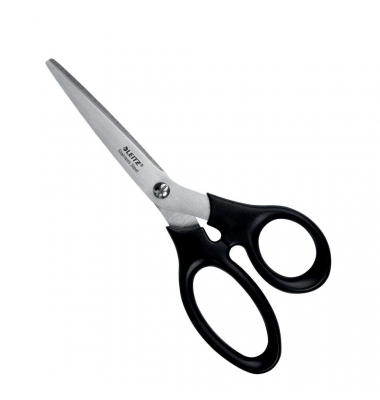 B&uuml;roschere, Edelstahl, rostfrei, 18,5cm, schwarz