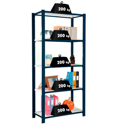 Regal OFFICLICK 8425437103872 anthrazit, weiß 90,0 x 40,0 x 210,0 cm Regal OFFICLICK 8425437103872 anthrazit, weiß 90,0 x 40,0 x 210,0 cm