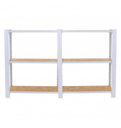 Regal OFFICLICK 8425437127274 weiß, braun 160,0 x 30,0 x 100,0 cm