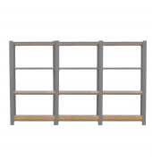 Regal OFFICLICK 8425437127526 grau, braun 240,0 x 30,0 x 150,0 cm