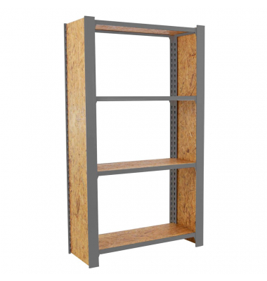 Regal OFFICLICK 8425437127595 grau, braun 80,0 x 30,0 x 150,0 cm