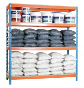 Schwerlastregal SIMONFORTE CHIPBOARD 8435104921609 blau, orange 180,0 x 45,0 x 200,0 cm