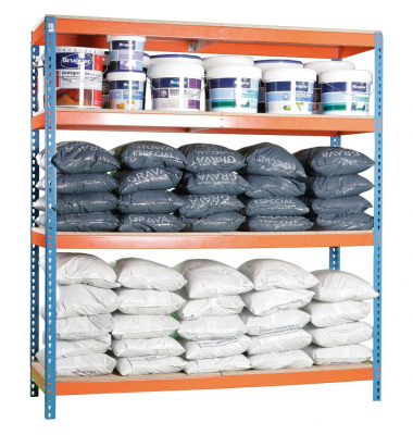 Schwerlastregal SIMONFORTE CHIPBOARD 8435104921609 blau, orange 180,0 x 45,0 x 200,0 cm