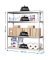 Schwerlastregal SIMONFORTE CHIPBOARD 8435104925140 silber 150,0 x 45,0 x 200,0 cm