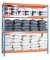 Schwerlastregal SIMONFORTE CHIPBOARD 8435104925232 blau, orange 240,0 x 45,0 x 200,0 cm