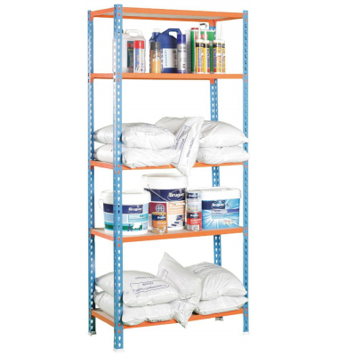Schwerlastregal MADERCLICK SUPERPLUS 8435104937334 blau, orange 110,0 x 40,0 x 200,0 cm