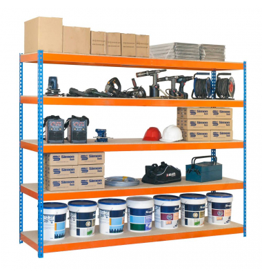 Schwerlastregal SIMONFORTE CHIPBOARD 8435104950050 blau, orange 180,0 x 60,0 x 200,0 cm