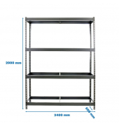 Schwerlastregal SIMONFORTE 8435104975961 grau 240,0 x 60,0 x 200,0 cm