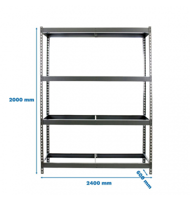 Schwerlastregal SIMONFORTE 8435104975961 grau 240,0 x 60,0 x 200,0 cm