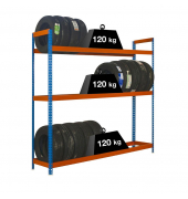 Reifenregal AUTOFORTE 8435104986202 blau, orange 120,0 x 45,0 x 200,0 cm
