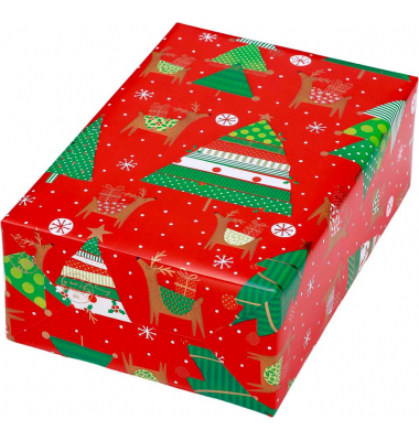 Geschenkpapier ASPEN 517590, Weihnachten, 50ccm x 20m, rot/grün