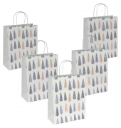 Geschenktasche GT123 Pine trees, Weihnachten, Papierkordel, Bäume, 26cm x 33cm