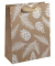 Geschenktasche GT120 Pine cones and pine branches Large, Weihnachten, mit Schleifenband, Piniezapfen und -zweige, 26cm x 33cm