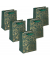 Geschenktasche GT119 Golden ornaments on green, Weihnachten, mit Schleifenband, Goldene Ornamente, 18cm x 23cm