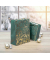 Geschenktasche GT119 Golden ornaments on green, Weihnachten, mit Schleifenband, Goldene Ornamente, 18cm x 23cm
