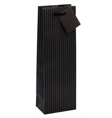 Geschenktasche 86280-SG Nadelstreifen, allgemein, Kunststoffkordel mit Karte, Nadelstreifen, 12cm x 36cm
