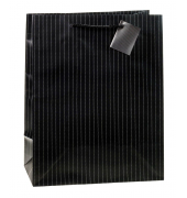 Geschenktasche 86310-SG Nadelstreifen, allgemein, Kunststoffkordel mit Karte, Nadelstreifen, 26cm x 32cm