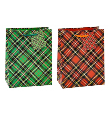 Geschenktasche 87312-SG Tartan, allgemein, Kunststoffkordel mit Karte, kariert, 26cm x 32cm Geschenktasche 87312-SG Tartan, allgemein, Kunststoffkordel mit Karte, kariert, 26cm x 32cm