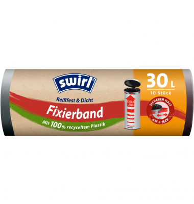 Müllbeutel 215970 Fixierband, schwarz, 30 Liter, mit Zugband, stark Müllbeutel 215970 Fixierband, schwarz, 30 Liter, mit Zugband, stark