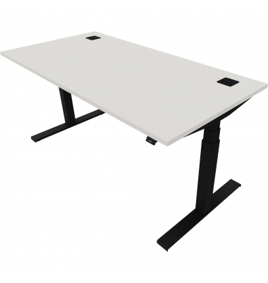 Schreibtisch eModel 2.0, elektrisch höhenverstellbar, 65-130cm (H), 160x80cm (BxT), rechteckig, weiß / jet schwarz
