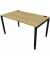Schreibtisch, Rohr in Rohr-System, 64-86cm (H), 140x80cm (BxT), rechteckig, hickory / schwarz