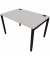 Schreibtisch, Rohr in Rohr-System, 64-86cm (H), 120x80cm (BxT), rechteckig, platinum / schwarz
