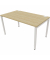 Schreibtisch, Rohr in Rohr-System, 64-86cm (H), 140x80cm (BxT), rechteckig, buche / weiß