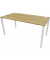 Schreibtisch, Rohr in Rohr-System, 64-86cm (H), 160x80cm (BxT), rechteckig, hickory / weiß