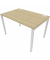 Schreibtisch, Rohr in Rohr-System, 64-86cm (H), 120x80cm (BxT), rechteckig, buche / weiß