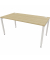 Schreibtisch, Rohr in Rohr-System, 64-86cm (H), 160x80cm (BxT), rechteckig, buche / weiß