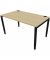 Schreibtisch, Rohr in Rohr-System, 64-86cm (H), 140x80cm (BxT), rechteckig, buche / schwarz