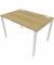 Schreibtisch, Rohr in Rohr-System, 64-86cm (H), 120x80cm (BxT), rechteckig, hickory / weiß