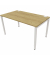Schreibtisch, Rohr in Rohr-System, 64-86cm (H), 140x80cm (BxT), rechteckig, hickory / weiß
