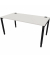 Schreibtisch, Rohr in Rohr-System, 64-86cm (H), 160x80cm (BxT), rechteckig, weiß / schwarz