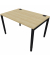 Schreibtisch, Rohr in Rohr-System, 64-86cm (H), 120x80cm (BxT), rechteckig, buche / schwarz