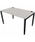 Schreibtisch, Rohr in Rohr-System, 64-86cm (H), 140x80cm (BxT), rechteckig, platinum / schwarz