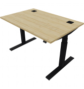 Schreibtisch eModel 2.0, elektrisch höhenverstellbar, 65-130cm (H), 120x80cm (BxT), rechteckig, buche / jet schwarz