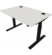 Schreibtisch eModel 2.0, elektrisch höhenverstellbar, 65-130cm (H), 120x80cm (BxT), rechteckig, weiß / jet schwarz