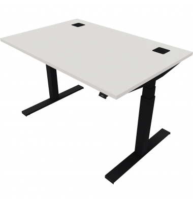 Schreibtisch eModel 2.0, elektrisch höhenverstellbar, 65-130cm (H), 120x80cm (BxT), rechteckig, weiß / jet schwarz