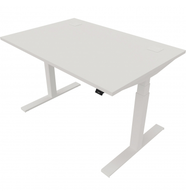 Schreibtisch eModel 2.0, elektrisch höhenverstellbar, 65-130cm (H), 120x80cm (BxT), rechteckig, weiß / weiß