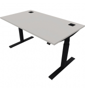 Schreibtisch eModel 2.0, elektrisch höhenverstellbar, 65-130cm (H), 140x80cm (BxT), rechteckig, platinum / jet schwarz
