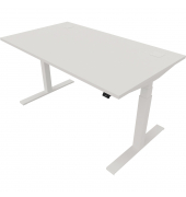 Schreibtisch eModel 2.0, elektrisch höhenverstellbar, 65-130cm (H), 140x80cm (BxT), rechteckig, weiß / weiß