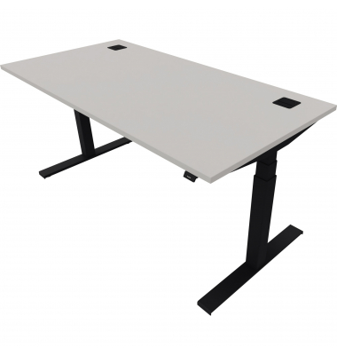Schreibtisch eModel 2.0, elektrisch höhenverstellbar, 65-130cm (H), 160x80cm (BxT), rechteckig, platinum / jet schwarz