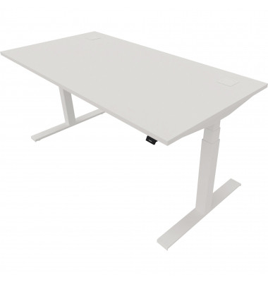 Schreibtisch eModel 2.0, elektrisch höhenverstellbar, 65-130cm (H), 160x80cm (BxT), rechteckig, weiß / weiß